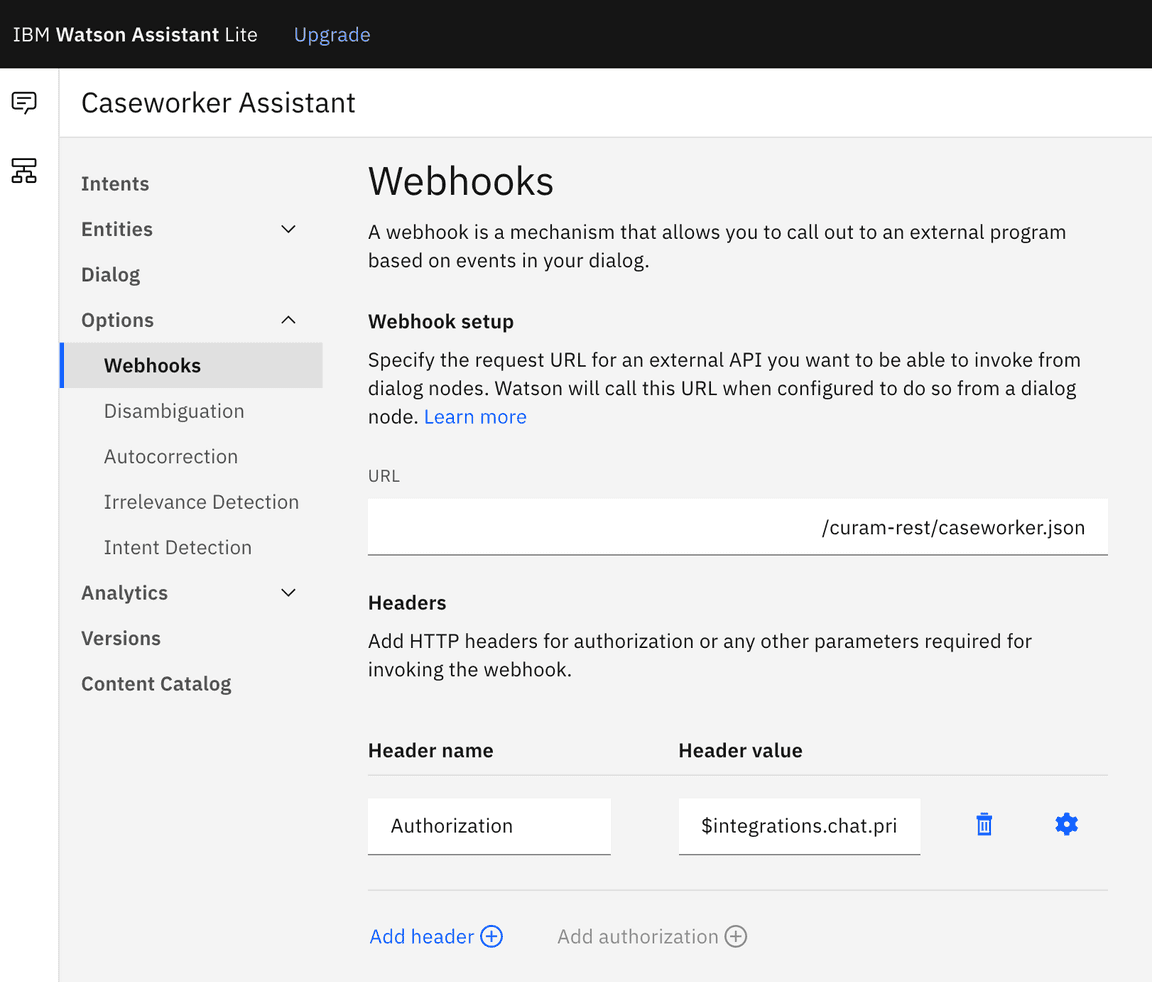 Watson Assistant Webhooks