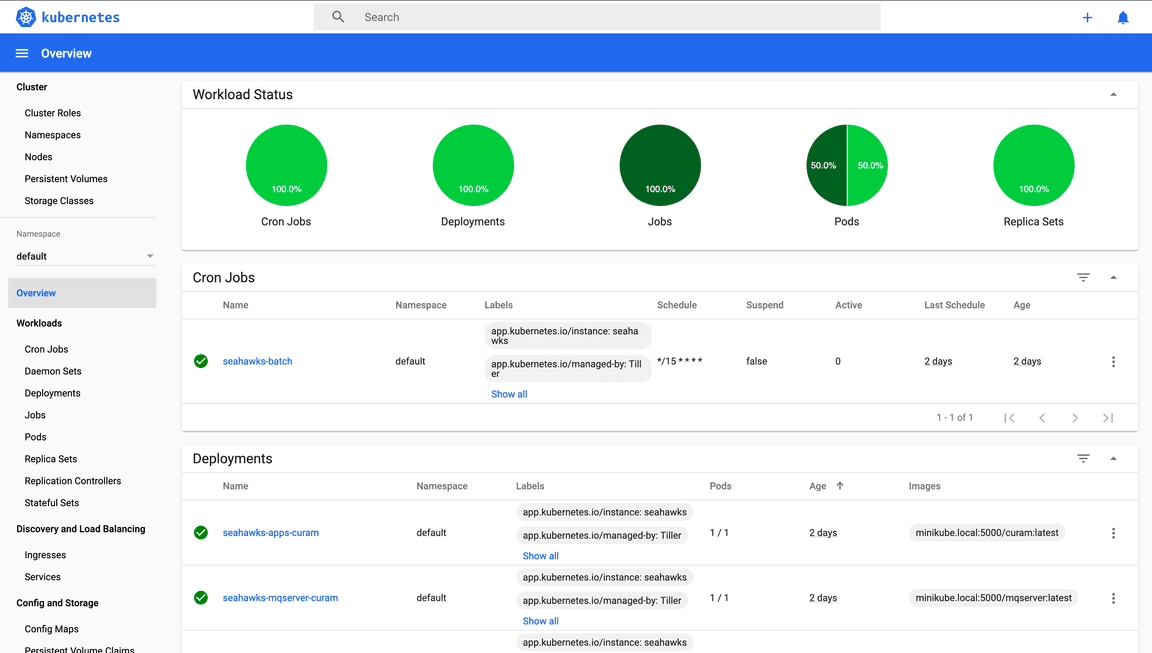 Minikube dashboard